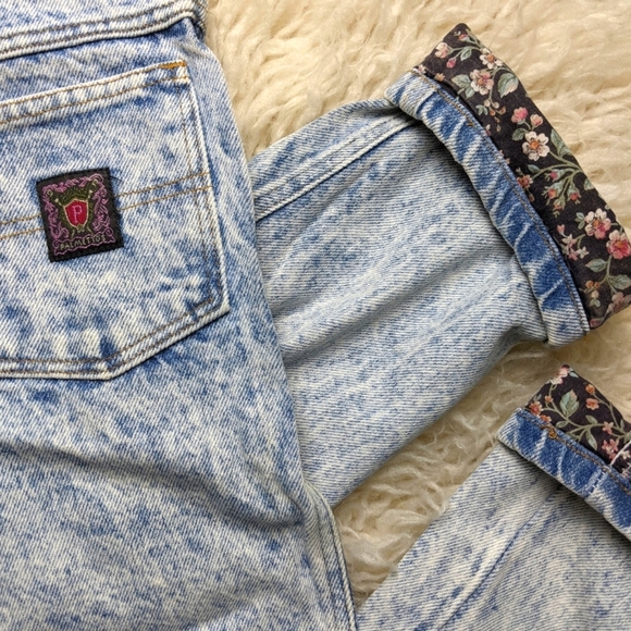 Vintage Denim - 🌼VTG 90s Palmetto Flower Trim Acid Wash Mom Jeans